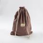 Custom Label Dust Drawstring Gauze Cotton Cloth Dust Packaging Pouch Navy Blue Cotton Gift Shoe Bag