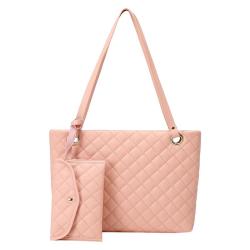 HR537 Women's Bag With Coin Wallet Casual Simple Textured Embroidery Thread Tote Bag PU Leather Popular Shoulder Underarm Bag