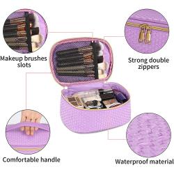 Cosmetic Bag Light Purple Makeup Bag Purple Cosmetic Pouch Travel Bag Toilet Organizer Necessary Beauty Case Bath Wash Make Up