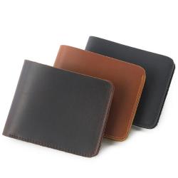 Cowhide Retro Folding Short Men Card Holder Wallet Horse Genuine Leather Carteras Mujer Men'S Wallet Cartera De Hombre