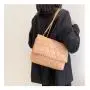 HR522 Women Carrying Tote Bag New Fashion PU Chain Large Messenger Bag Rhombic Pattern Solid Color Crossbody Shoulder Bag