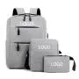 Wholesale Custom Lightweight Three-piece Set Large Capacity Computer Laptop Backpack With Crossbody Bag and Clutch Bag