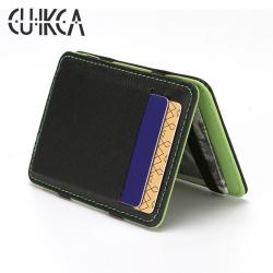 CUIKCA New Fashion ID & Credit Card Holders Magic Wallet Money Clip PU Leather Elastic Wallet For Men Business Credit Card case