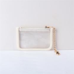 Keymay RTS Stock 10 Colors Custom Logo High Quality Gold Accessary PVC Clear Promotional Keychains Small Coin Purses Key Pouch