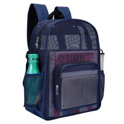 Gelory Travel Outdoor Sports Mesh Backpack College Student Heavy Duty Semi-Transparent Mesh Backpack