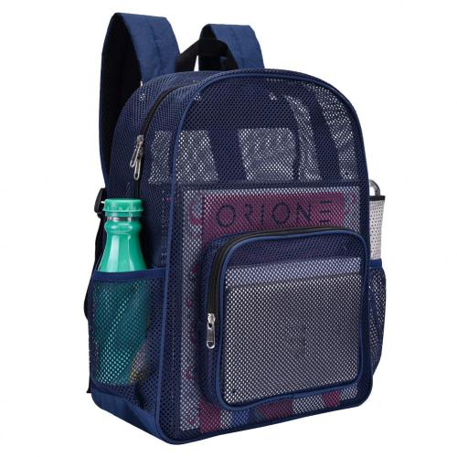 Gelory Travel Outdoor Sports Mesh Backpack College Student Heavy Duty Semi-Transparent Mesh Backpack