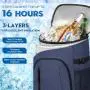 Leak-Proof Large Capacity 30-Can Insulated Thermal Bag Soft Cooler for Beverage Lunch Travel - Unisex Cooler Backpack