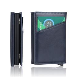 Factory wholesale aluminium wallet card holder case leather metal card holders business card holder