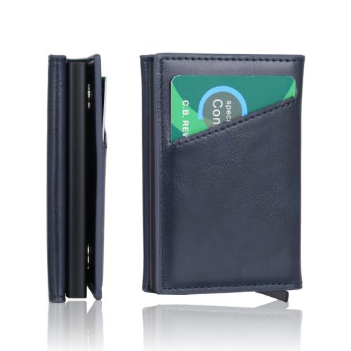 Factory wholesale aluminium wallet card holder case leather metal card holders business card holder