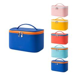 Large Luxury Logo Zipper Makeup Bag Hot Sale Fashion Women Custom Travel PU Leather Cosmetic Bags