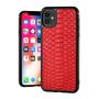 Custom Real Exotic Genuine Red Snake Skin Leather Phone Back Cover Mobile Cellphone Case For Iphone 12 13 14 15 Plus Pro