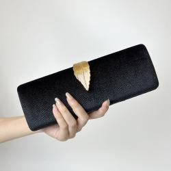 Hot Selling Metal Leaf Buckle Clutch Bag Party Lady Chain Shoulder bags Velvet Clutch Evening  Bags Women