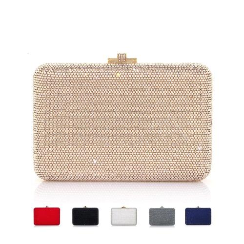 Manufacturer Custom Logo Luxury Diamond Gold Womens Clutches Bridal Wedding Clutch Purse Party Bags Ladies Crystal Evening Bags