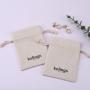 Eco-friendly Recycled 100% Cotton Linen Jewelry Pouch Custom Logo Printed Gift Packing Linen Dust Bag