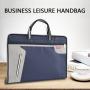 ZR907 Unisex Business Luxury Briefcase Soft Faced Zipper Dark Blue Oxford Office Handbag Laptop Bag Woven Document Custom logo