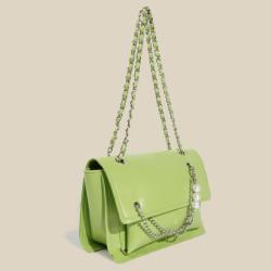 2024 Wholesale Oiled Waxed Leather Shoulder Bag For Fashion Women With Pearl Chain Charm
