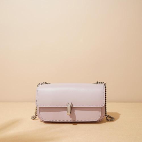 Minimalist leather chain bag, niche crossbody bag