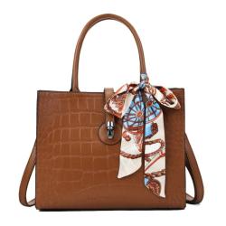 2024 Luxury Crocodile Handbags Fashion Women Handbag With Removable Strap Scarf Design