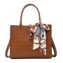 2024 Luxury Crocodile Handbags Fashion Women Handbag With Removable Strap Scarf Design