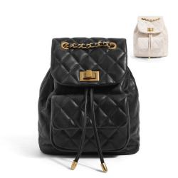 Manufacturer Fashion Quilted Backpack For Women Luxury Drawstring Ladies Custom Backpack Black Pu Leather Womens Backpacks