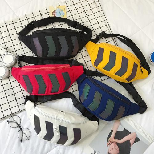 China Wholesale Casual Outdoor Arrow Reflective Diagonal Fanny Pack Unisex Canvas Waist Bag