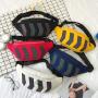 China Wholesale Casual Outdoor Arrow Reflective Diagonal Fanny Pack Unisex Canvas Waist Bag