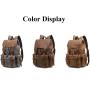 Retro vintage laptop backpack Large Capacity Leather Canvas Backpack For Men School Bags Waterproof High Quality Laptop Backpack