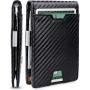 Wholesale custom carbon fiber money clip leather clip card holder wallet men money clip