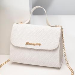 2024 Autumn/Winter Leisure Simple Handbag Women's New Cross-Border Portable Bag with Embossed Chain Small Square Bag Wholesale