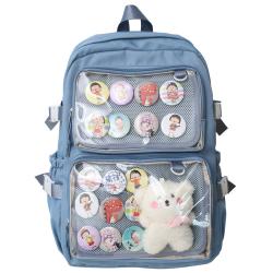 Wholesale Fashion Student Girls School Backpack Pins Display Clear PVC Window Custom Ita Backpack Bag