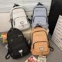 HR735 Unisex Solid Color Laptop Backpack Business Nylon College Shoulder Bag Portable Lightweight Universal Computer Schoolbag