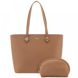 LOVEVOOK 2pc Fashion Classic Tote Bag 15.6 in Office briefcase with Clutch Purse laptop Handbag Woven Leather Handbag for Women