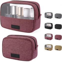 Gelory Portable Toiletry Bag Custom Color Personal Label Logo Makeup Cosmetic Bags Make Up Zipper Pouch