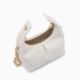 Stylish Design Features Ladies Elegant Chain Bag Handbag PU Leather Compact Round Handbag with Long Metal Chain Crossbody Bag