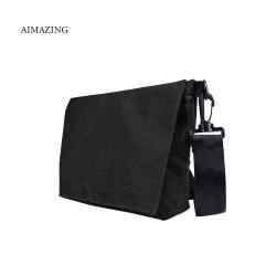 Black Utility Bag Smell Proof Messenger Bag Zip Accessories Bag with Carbon Lining