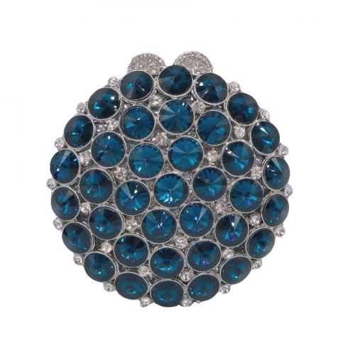 Luxury Round Shaped Diamond Crystal Bags Handmade Glass Rhinestone Party Bag Round Clutch Evening Bags