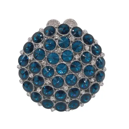 Luxury Round Shaped Diamond Crystal Bags Handmade Glass Rhinestone Party Bag Round Clutch Evening Bags