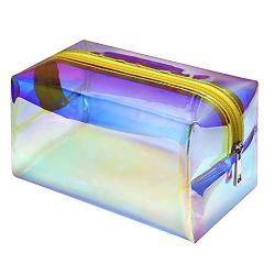 Gelory Travel Large Capacity Zipper Makeup Pouch Fashion Custom Holographic Pvc Clear Makeup Cosmetic Bag Waterproof