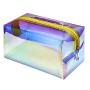Gelory Travel Large Capacity Zipper Makeup Pouch Fashion Custom Holographic Pvc Clear Makeup Cosmetic Bag Waterproof