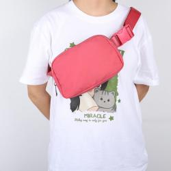 Stock New Wholesale 38 Colors Nylon Zipper Women Waist Bags Custom Logo Small Children Pink Fashion Waterproof Fanny Pack