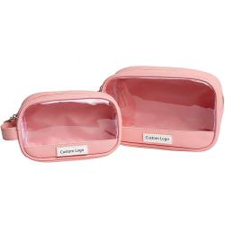 Waterproof Clear Transparent Cosmetic Bag Clear PU PVC Water Resistant Toiletry Pouch Organizer Bag