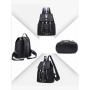 ZR496 Women's PU Anti-theft Waterproof Backpack New Fashion Famale Nylon Canvas Oxford Cloth Backpack Girl Single Shoulder Bag