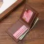 Men's Simple Fashion Multi-Card Litchi Cross Stitching Wallet New Young Open Closure Type Waterproof