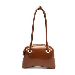 New Designer Fashion Oil Wax Retro Genuine Leather Handbags Ladies Clip Bag Women Shoulder Hand Bag Female Armpit Bag