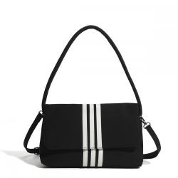 2024 New Fashion Color Contrast Striped Nylon Underarm Shoulder Crossbody Bag Bag