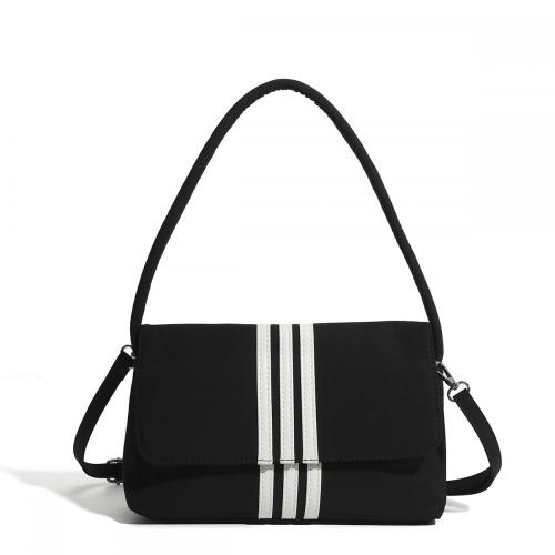 2024 New Fashion Color Contrast Striped Nylon Underarm Shoulder Crossbody Bag Bag