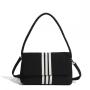 2024 New Fashion Color Contrast Striped Nylon Underarm Shoulder Crossbody Bag Bag