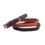 Heavy Duty Round Braided Leather Dog Collar Soft and Strong Dog Collar for Large Dogs