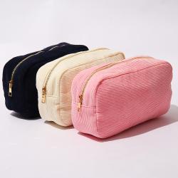 Super Discount on Makeup Purse of All material Keymay Top Ranking Updated Plain Teddy/Corduroy/PVC/Polyester Cosmetic Pouch bags