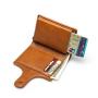 2024 Custom Vintage PU Leather Metal RFID Card Holder For Unisex ID Credit Wallet